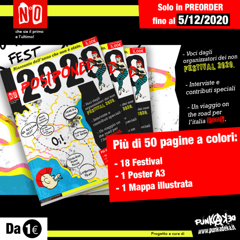 “2020 POSTPONED”: il magazine che racconta l’Italia dei festival punk nell’anno della pandemia – PREORDER NOW!